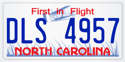 NC license plate DLS4957