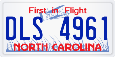 NC license plate DLS4961