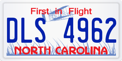 NC license plate DLS4962