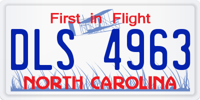 NC license plate DLS4963