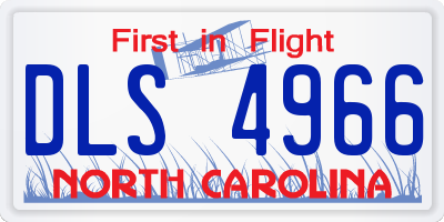 NC license plate DLS4966