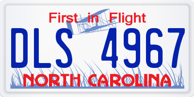NC license plate DLS4967