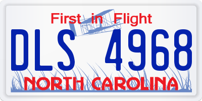 NC license plate DLS4968