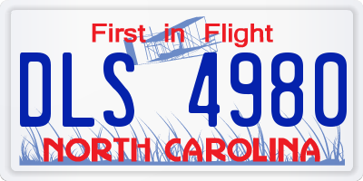 NC license plate DLS4980