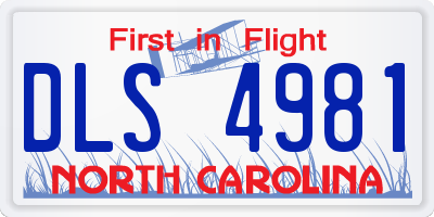 NC license plate DLS4981
