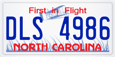 NC license plate DLS4986