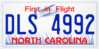 NC license plate DLS4992