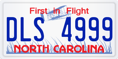 NC license plate DLS4999