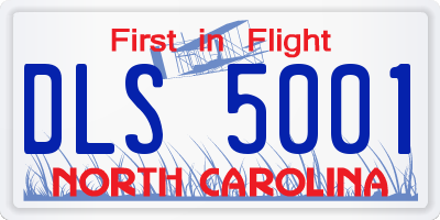 NC license plate DLS5001