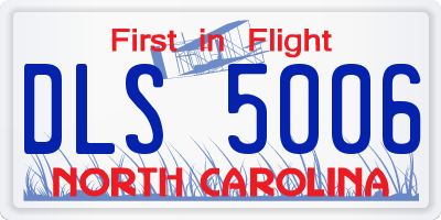 NC license plate DLS5006