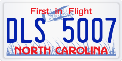 NC license plate DLS5007
