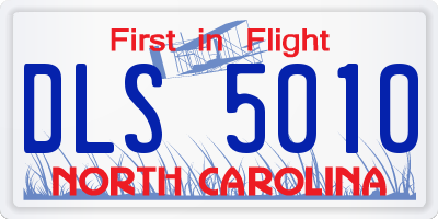 NC license plate DLS5010