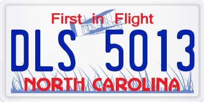 NC license plate DLS5013