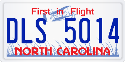 NC license plate DLS5014