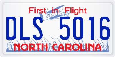 NC license plate DLS5016