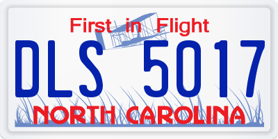 NC license plate DLS5017