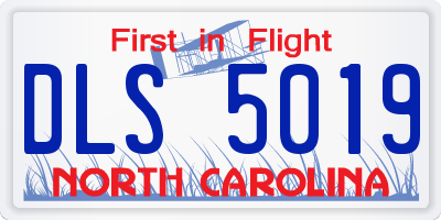NC license plate DLS5019