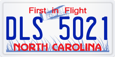 NC license plate DLS5021