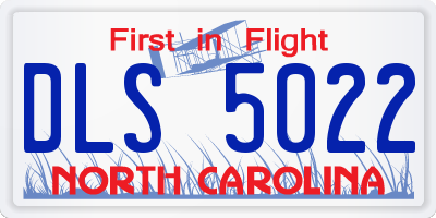 NC license plate DLS5022