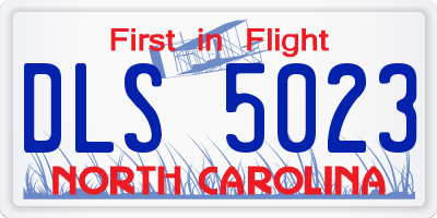 NC license plate DLS5023