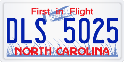 NC license plate DLS5025