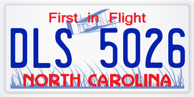 NC license plate DLS5026