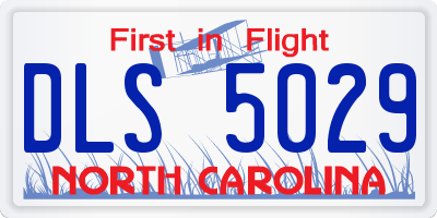 NC license plate DLS5029