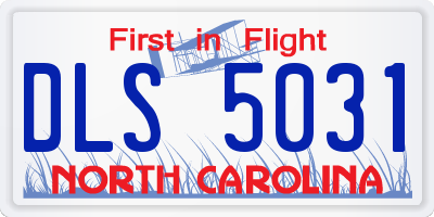 NC license plate DLS5031