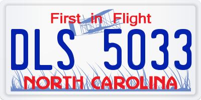 NC license plate DLS5033