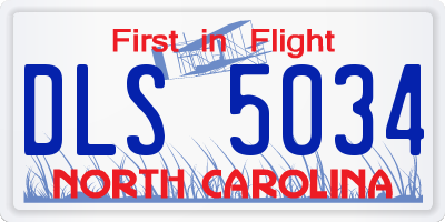 NC license plate DLS5034