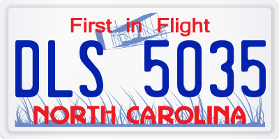 NC license plate DLS5035