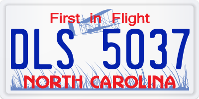 NC license plate DLS5037