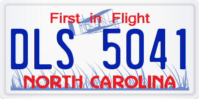 NC license plate DLS5041