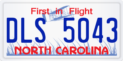 NC license plate DLS5043