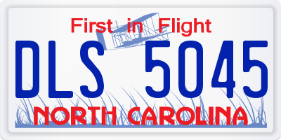 NC license plate DLS5045