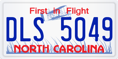 NC license plate DLS5049