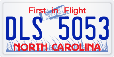 NC license plate DLS5053