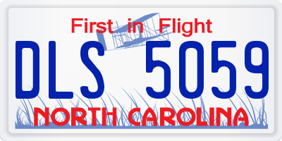 NC license plate DLS5059