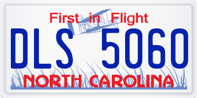 NC license plate DLS5060