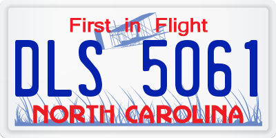 NC license plate DLS5061