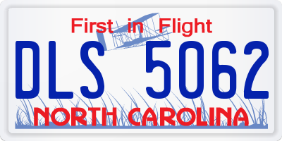 NC license plate DLS5062