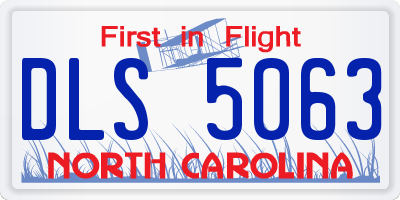 NC license plate DLS5063