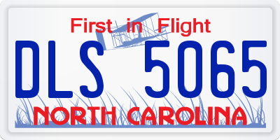NC license plate DLS5065