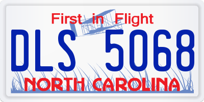 NC license plate DLS5068