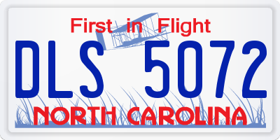 NC license plate DLS5072