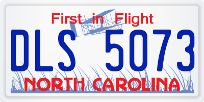 NC license plate DLS5073