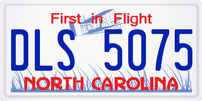 NC license plate DLS5075