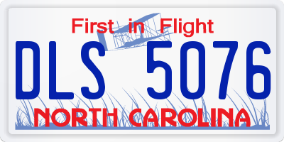 NC license plate DLS5076