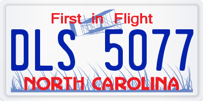 NC license plate DLS5077