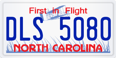 NC license plate DLS5080